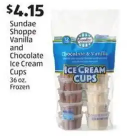 Aldi Sundae shoppe vanilla and chocolate ice cream cups offer