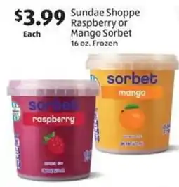 Aldi Sundae shoppe raspberry or mango sorbet offer