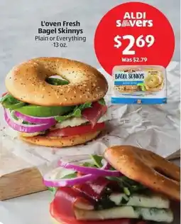 Aldi L'oven fresh bagel skinnys plain or everything offer