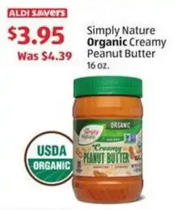 Aldi Simply nature organic creamy peanut butter offer