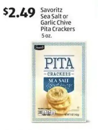 Aldi Savoritz sea salt or garlic chive pita crackers offer