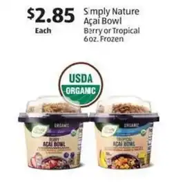Aldi Simply nature açaí bowl berry or tropical offer