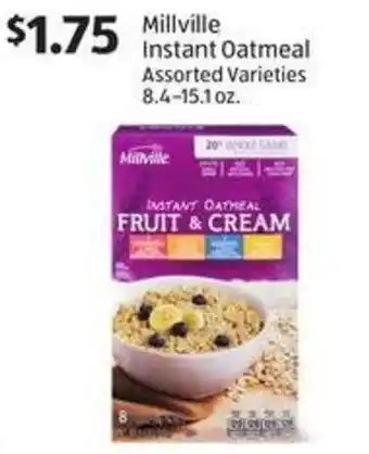 Aldi Millville Instant oatmeal assorted varieties offer