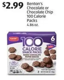 Aldi Benton's chocolate or chocolate chip 100 calorie offer