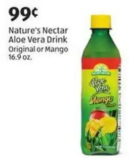 Aldi Nature's nectar aloe vera drink original or mango offer