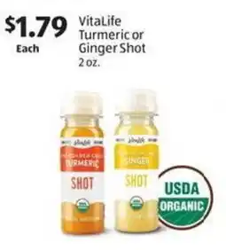 Aldi Vitalife turmeric or ginger shot offer