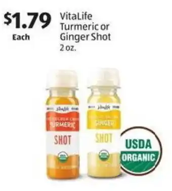 Aldi Vitalife turmeric or ginger shot offer