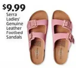 Aldi Serra ladies' genuine leather footbed sandals offer
