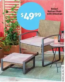 Aldi Belavi rattan chair with ottoman offer