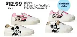 Aldi Disney children's or toddler's character sneakers offer