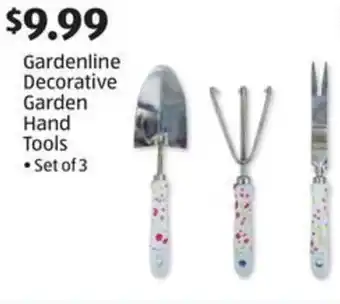 Aldi Gardenline decorative garden hand tools offer