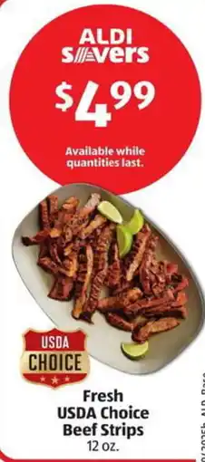 Aldi Fresh USDA choice beef strips offer
