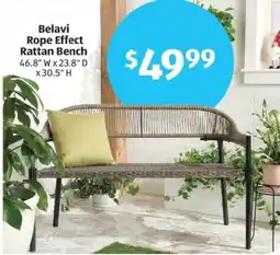 Aldi Belavi rope effect rattan bench offer