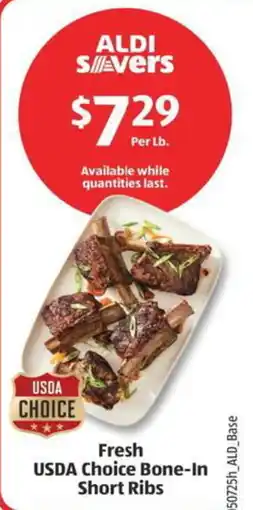 Aldi Fresh USDA choice bone-in short ribs offer