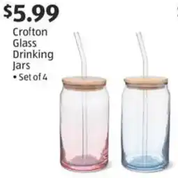 Aldi Crofton glass drinking jars offer