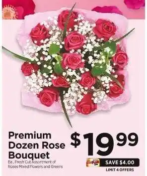 ShopRite Premium Dozen Rose Bouquet offer
