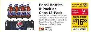 ShopRite Pepsi Bottles 8-Pack or Cans 12-Pack offer