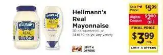 ShopRite Hellmann's Real Mayonnaise offer
