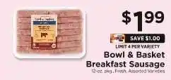 ShopRite Bowl & Basket Breakfast Sausage offer