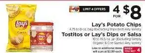 ShopRite Lay's Potato Chips, Tostitos or Lay’s Dips or Salsa offer