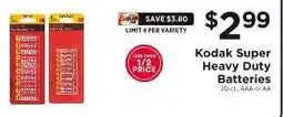 ShopRite Kodak Super Heavy Duty Batteries offer