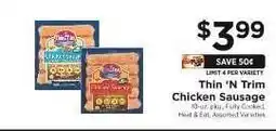ShopRite Thin 'N Trim Chicken Sausage offer