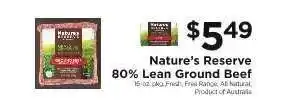 ShopRite Nature's Reserve 80% Lean Ground Beef offer