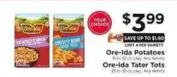 ShopRite Ore-Ida Potatoes or Tater Tots offer