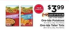 ShopRite Ore-Ida Potatoes or Tater Tots offer