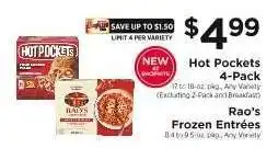 ShopRite Hot Pockets 4-Pack and Rao’s Frozen Entrées offer