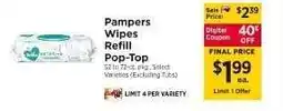 ShopRite Pampers Wipes Refill Pop Top offer