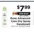 ShopRite Dove Advanced Care Dry Spray Deodorant offer