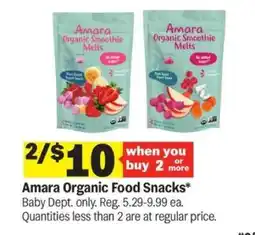 Meijer Amara Organic Food Snacks offer