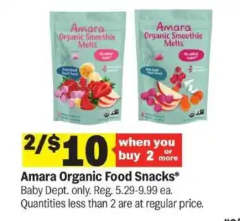 Meijer Amara Organic Food Snacks offer