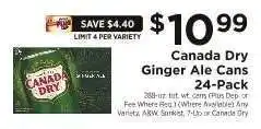 ShopRite Canada Dry Ginger Ale Cans offer