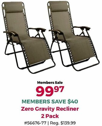 Zero Gravity Recliner 2 Pack