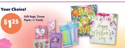 Family Dollar Gift Bags, Tissue Paper, or Cards offer