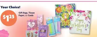 Family Dollar Gift Bags, Tissue Paper, or Cards offer