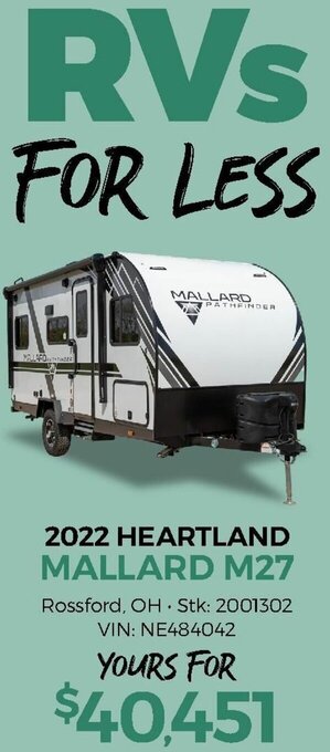 Camping World 2022 Heartland Mallard M27 offer