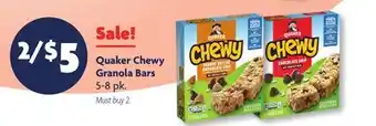 Family Dollar Quaker Chewy Granola Bars offer