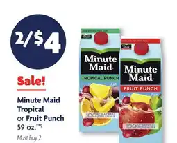 Family Dollar Minute Maid Tropical or Fruit Punch offer