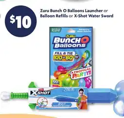 Family Dollar Zuru Bunch O Balloons Launcher or Balloon Refills or X-Shot Water Sword offer