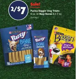 Family Dollar Purina Beggin' Dog Treats 6 oz. or Busy Bones 6.5-7 oz offer