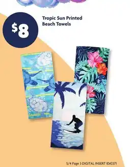 Family Dollar Tropic Sun Printed Beach Towels offer