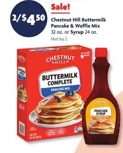Family Dollar Chestnut Hill Buttermilk Pancake & Waffle Mix 32 oz. or Syrup 24 oz offer