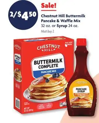 Family Dollar Chestnut Hill Buttermilk Pancake & Waffle Mix 32 oz. or Syrup 24 oz offer