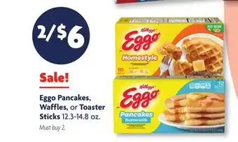 Family Dollar Kellogg's Eggo Pancakes, Waffles, or Toaster Sticks offer