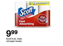 Target Scott 6-pk. triple roll paper towels offer