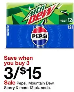 Target Pepsi, Mountain Dew, Starry & more 12-pk. soda offer