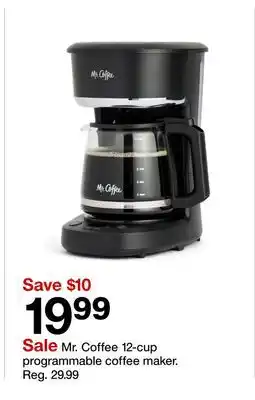 Target Mr. Coffee 12-cup programmable coffee maker offer